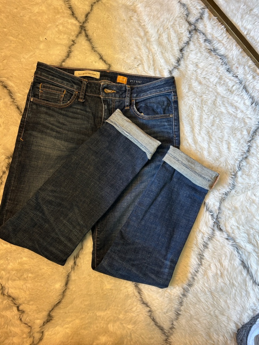Pilcro and the Letterpress Dark Blue Cropped Jeans